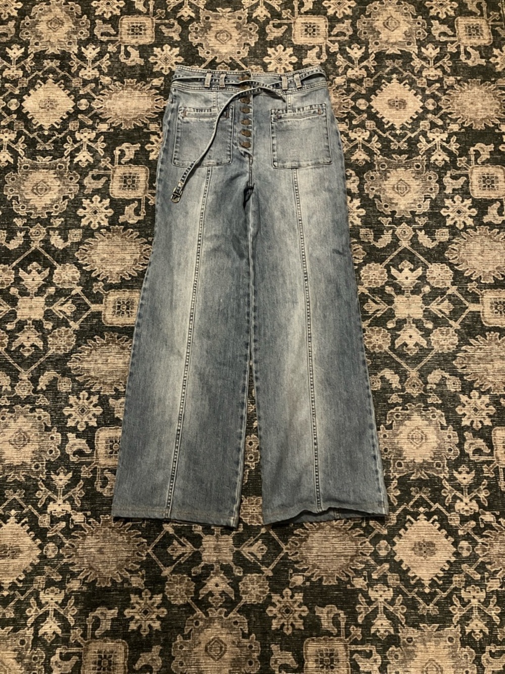 Ulla Johnson Light Blue High-Rise Wide Leg Jeans